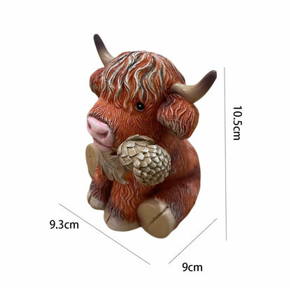 Cute Scottish Highland Cow Resin Statue - Nordic Home Decor Gift Tristar Online