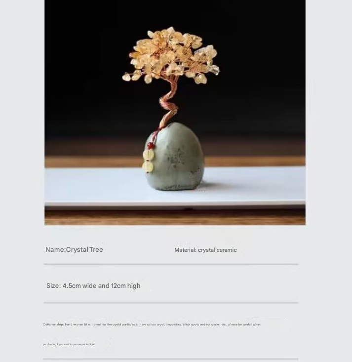 Purple Crystal Natural Crystal Wealth Tree - 12cm Feng Shui Decor, Elegant Office Desk Ornament Tristar Online