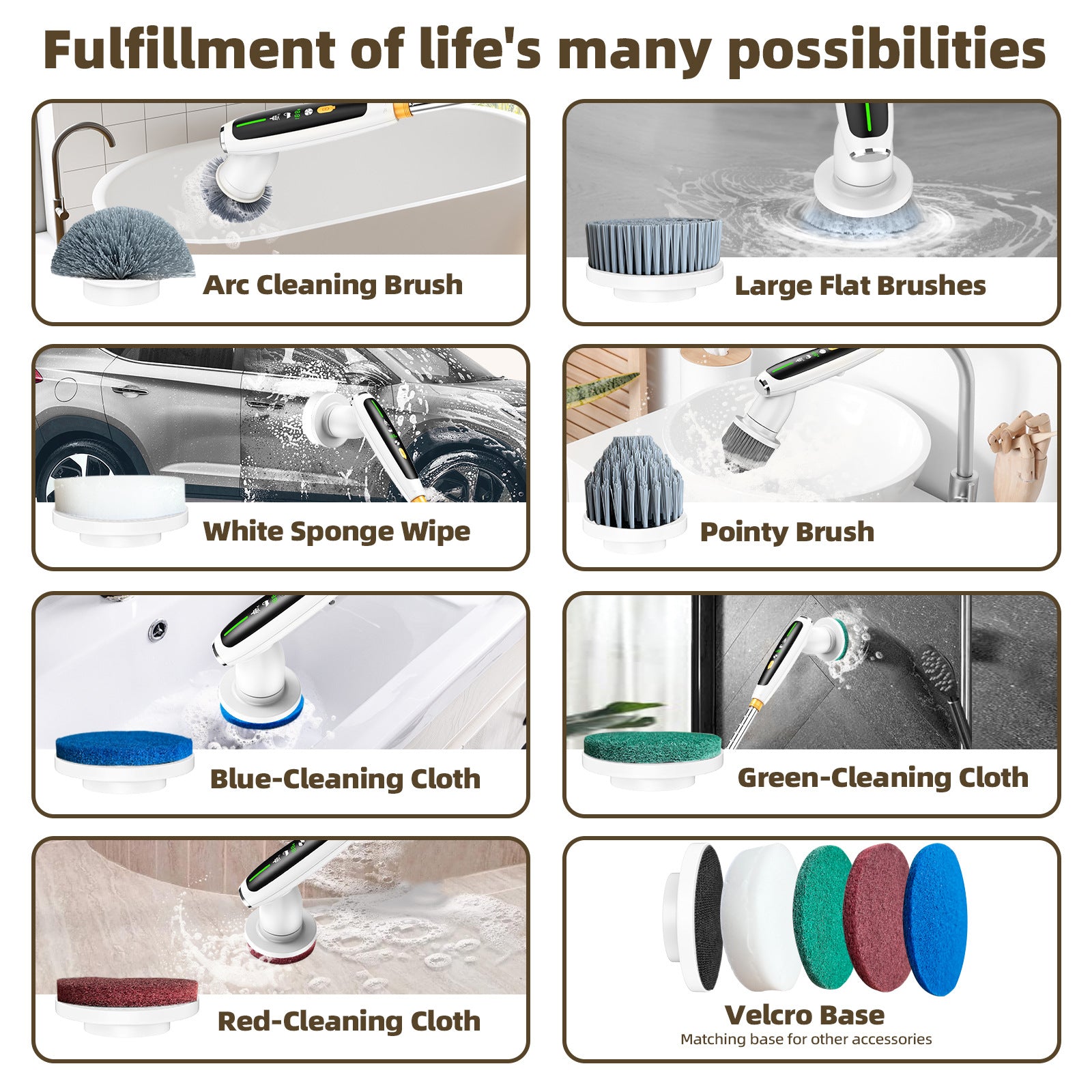 Simple Millet Style Powerful Torque Silent Extendable Smart-Sensing Electric Cleaning Brush Tristar Online