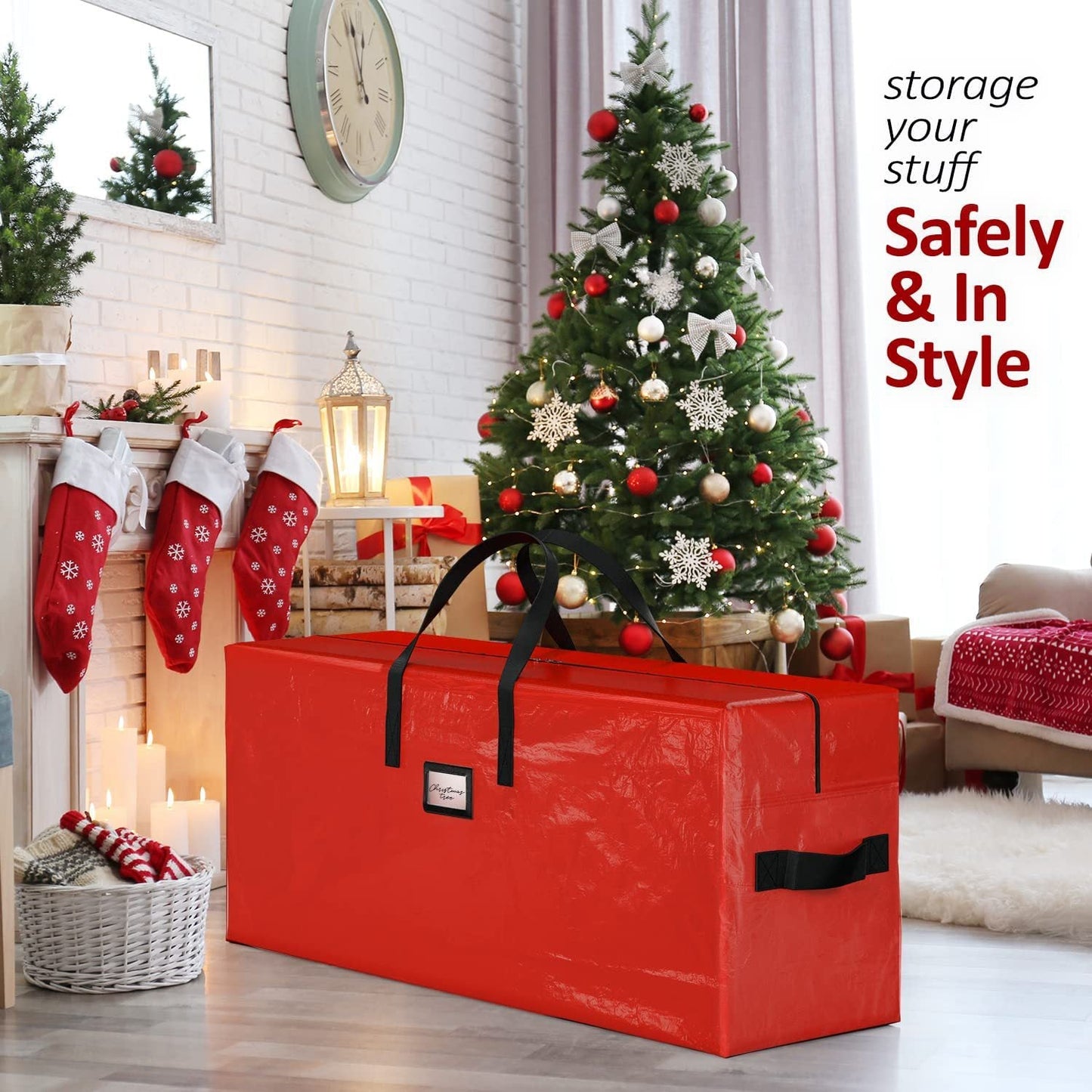 Red 135*34*68CM Durable Dustproof Christmas Tree Storage Bag Tristar Online
