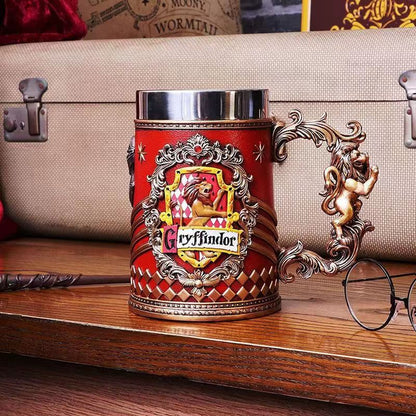 Collectible Fantasy House Crest Tankard Mug - 600ml Stainless Steel Lined Resin Beer Stein(red) Tristar Online