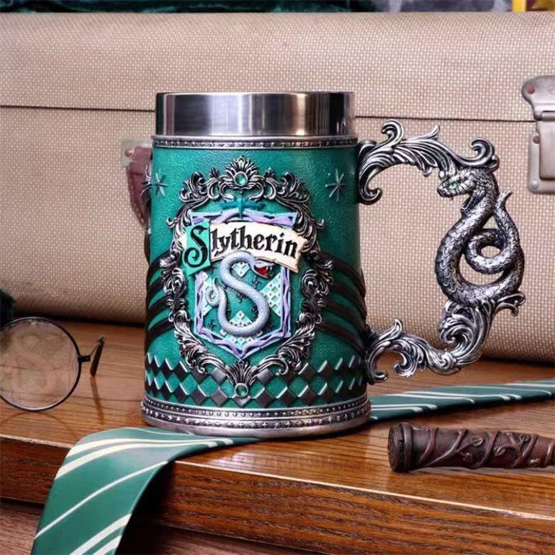 Collectible Fantasy House Crest Tankard Mug - 600ml Stainless Steel Lined Resin Beer Stein(green) Tristar Online
