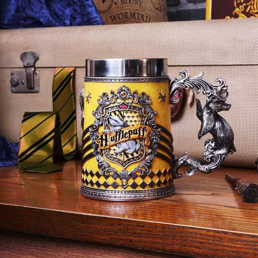 Collectible Fantasy House Crest Tankard Mug - 600ml Stainless Steel Lined Resin Beer Stein(yellow) Tristar Online