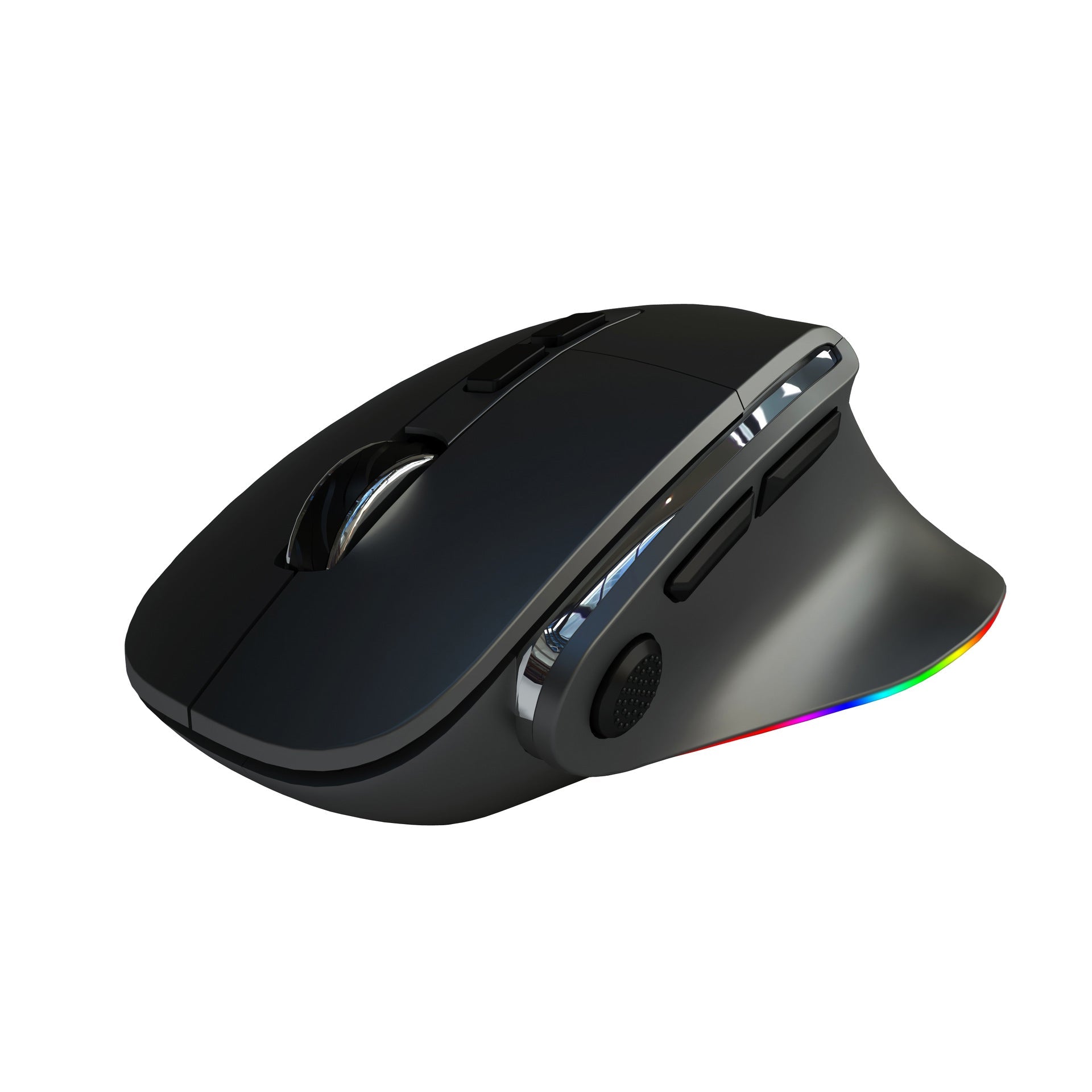 Ergonomic Vertical Wireless Mouse - Dual Mode (2.4G + Bluetooth), RGB Light, Rechargeable 500mAh Battery(black) Tristar Online