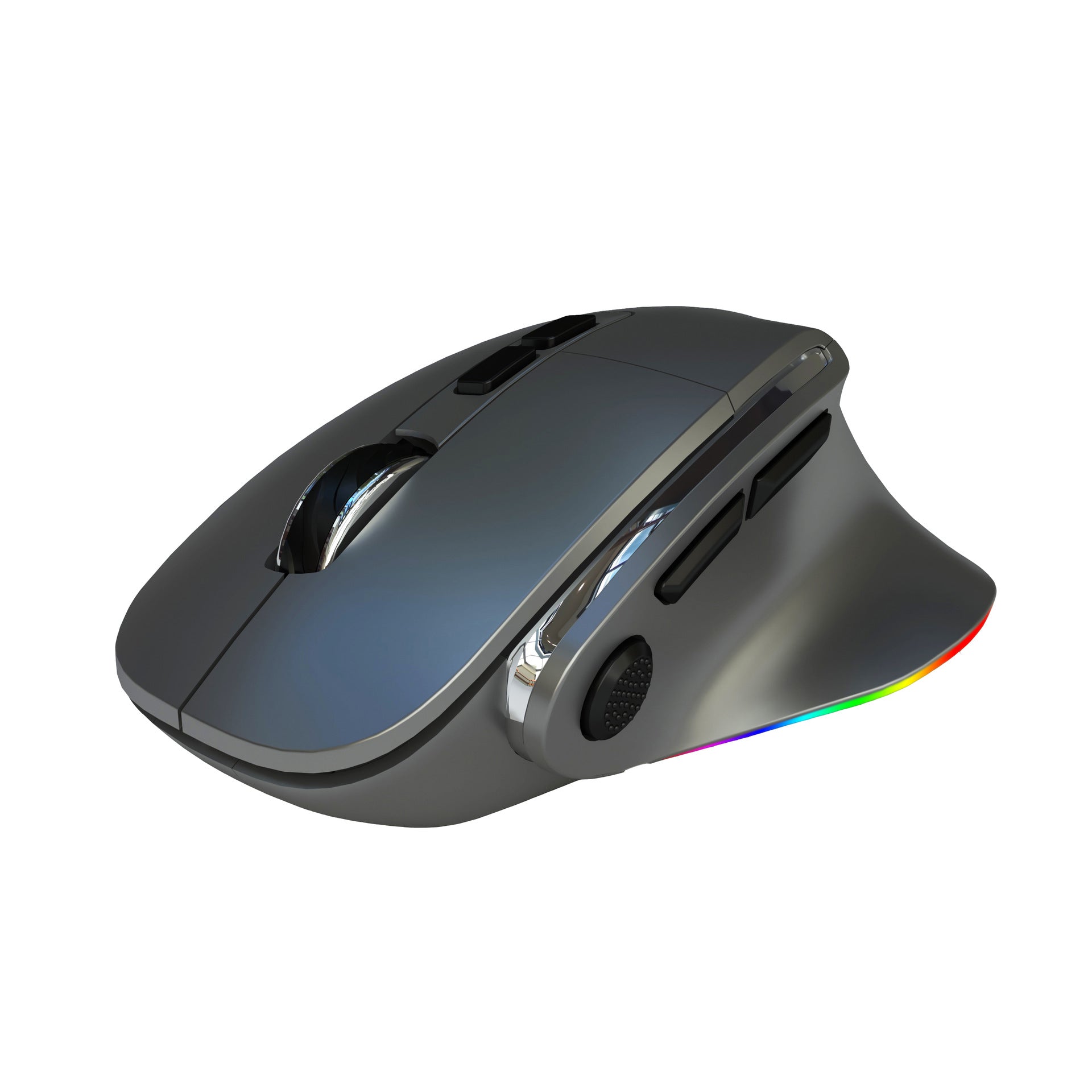 Ergonomic Vertical Wireless Mouse - Dual Mode (2.4G + Bluetooth), RGB Light, Rechargeable 500mAh Battery(Gray) Tristar Online