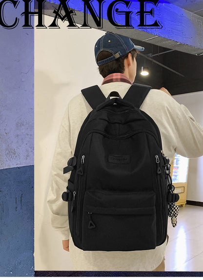Large Capacity Nylon Backpack - Fits Tablet, A4 Magazines, Umbrella - Multiple Pockets & Adjustable Straps(black) Tristar Online