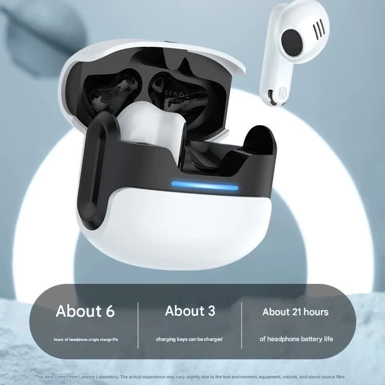 TWS Wireless Earbuds with Bluetooth 5.3 - 13mm Drivers, 21H Playtime, LED Charging Case(white) Tristar Online