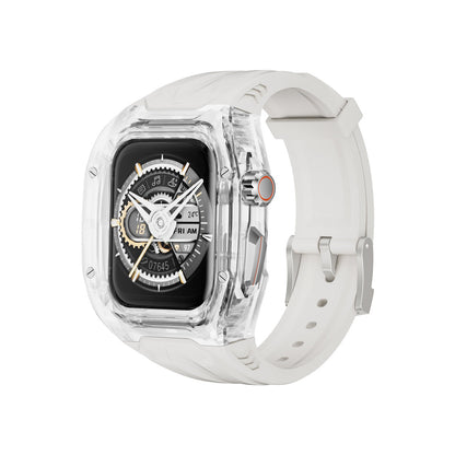 Transparent PC+TPU Sports Watch Strap & Case for Smart Watch - Raised Edge Protection, Wireless Charging Compatible(White and transparent) Tristar Online