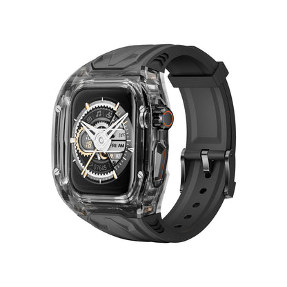 Transparent PC+TPU Sports Watch Strap & Case for Smart Watch - Raised Edge Protection, Wireless Charging Compatible(Black transparent black) Tristar Online
