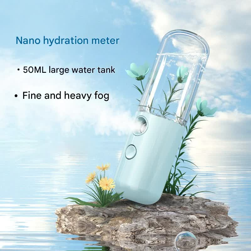 Two Portable Nano Facial Sprayer - 50ml USB Rechargeable Moisturizing Disinfectant Sprayer(white) Tristar Online