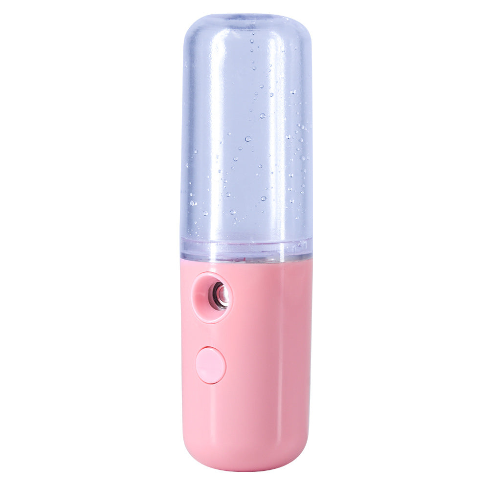Two Portable Nano Facial Sprayer - 50ml USB Rechargeable Moisturizing Disinfectant Sprayer(Pink) Tristar Online
