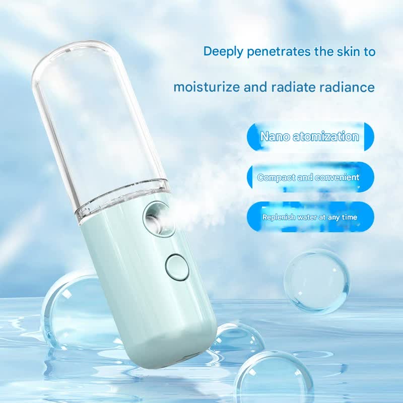 Two Portable Nano Facial Sprayer - 50ml USB Rechargeable Moisturizing Disinfectant Sprayer(Pink) Tristar Online