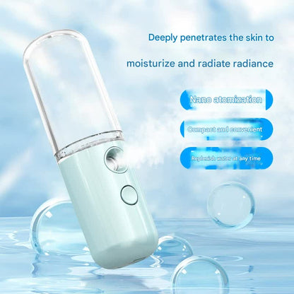 Two Portable Nano Facial Sprayer - 50ml USB Rechargeable Moisturizing Disinfectant Sprayer(Pink) Tristar Online