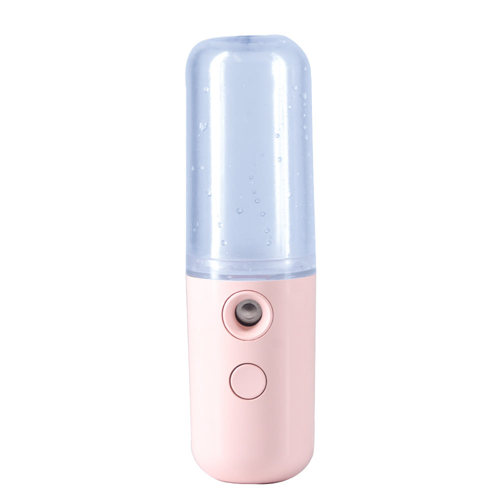 Two Portable Nano Facial Sprayer - 50ml USB Rechargeable Moisturizing Disinfectant Sprayer(Light pink) Tristar Online