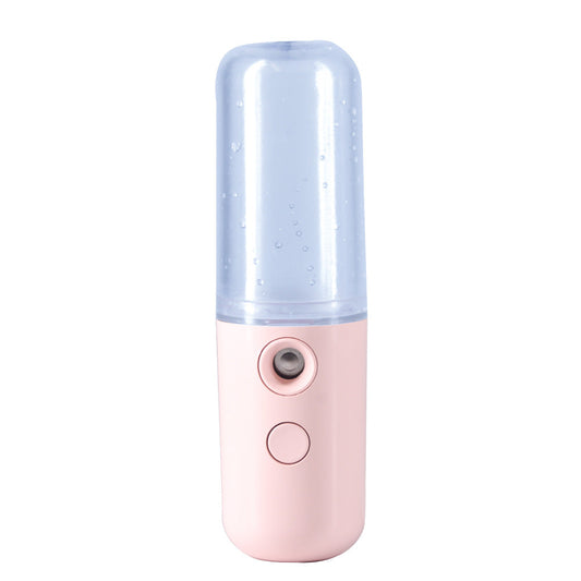 Two Portable Nano Facial Sprayer - 50ml USB Rechargeable Moisturizing Disinfectant Sprayer(Light pink) Tristar Online