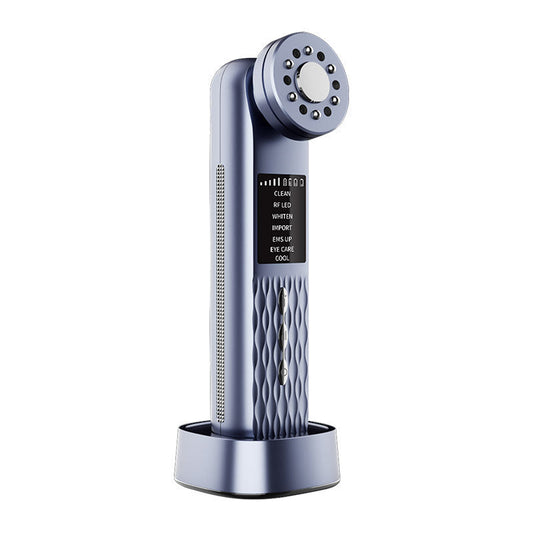 Multi-Functional Facial Beauty Device - Ultrasonic, EMS, RF LED, Cool Therapy & Eye Care(blue) Tristar Online