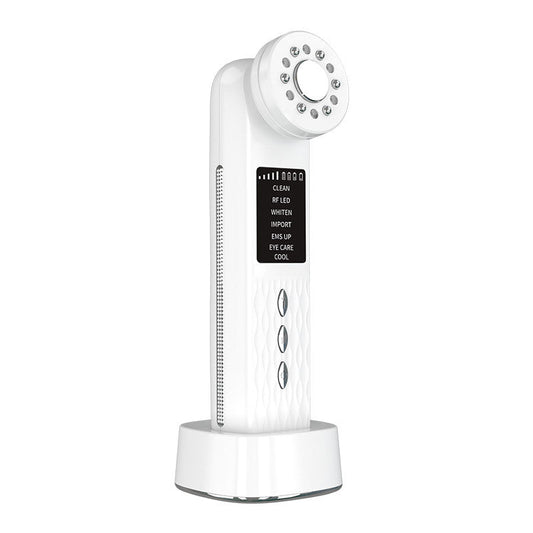 Multi-Functional Facial Beauty Device - Ultrasonic, EMS, RF LED, Cool Therapy & Eye Care(white) Tristar Online