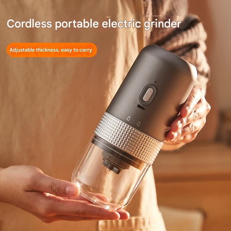 Wireless Portable Electric Coffee Grinder - Adjustable Coarseness, USB-C Rechargeable, One-Touch Operation(black) Tristar Online