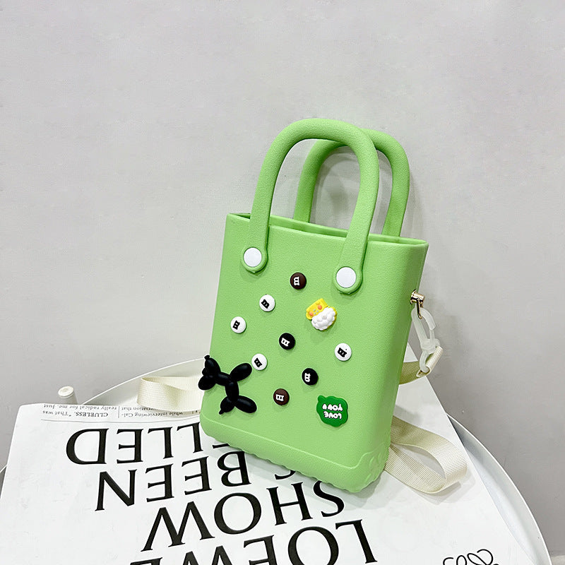 EVA Large Capacity Crossbody & Handbag - Customizable with Charms, Lightweight & Versatile,Fruit green (with DIY accessories) Tristar Online