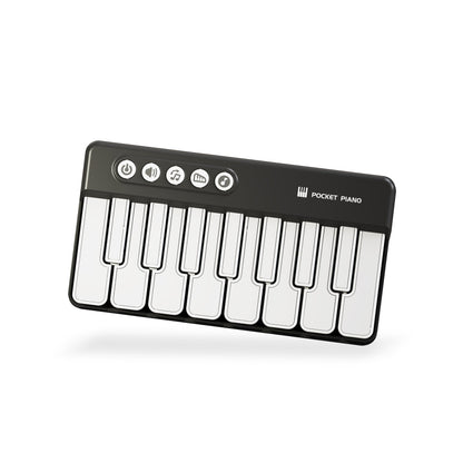 Mini Pocket Piano Electronic Keyboard - 17 Keys, Multiple Modes, LED Lights, Portable Musical Toy(black) Tristar Online