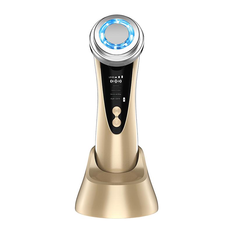 4-in-1 Facial Beauty Device - LED Light Therapy, Warm Lifting, Ion Cleansing & Eye Care(gold) Tristar Online