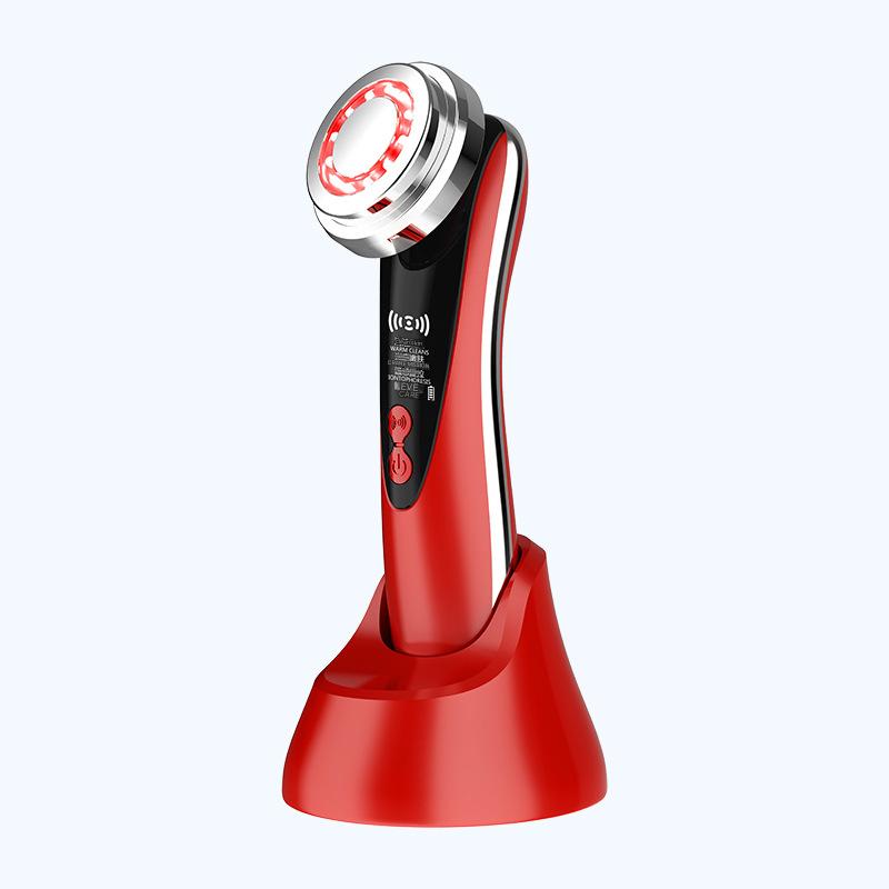 4-in-1 Facial Beauty Device - LED Light Therapy, Warm Lifting, Ion Cleansing & Eye Care(red) Tristar Online