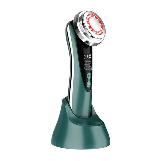 4-in-1 Facial Beauty Device - LED Light Therapy, Warm Lifting, Ion Cleansing & Eye Care(green) Tristar Online