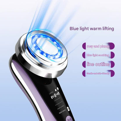 4-in-1 Facial Beauty Device - LED Light Therapy, Warm Lifting, Ion Cleansing & Eye Care(pink) Tristar Online