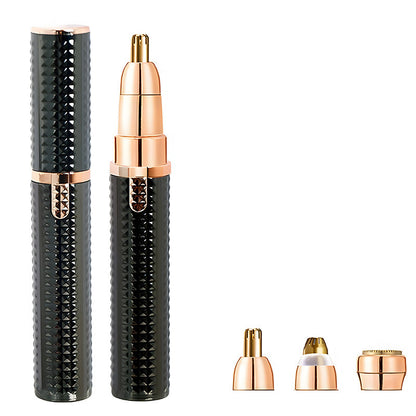 3-in-1 Rechargeable Electric Trimmer for Women - Nose, Eyebrow & Facial Hair Remover with Washable Heads & LED Light(black) Tristar Online