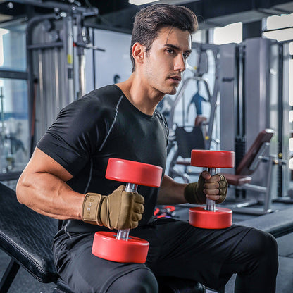 Size L Black Heavy Duty Workout Gloves with Wrist Support - Anti-Slip Gel Padded Gym Gloves for Weightlifting, Training & Fitness Tristar Online