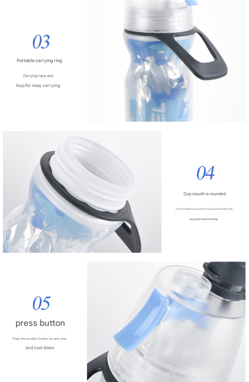 Red 500ML Insulated Sports Water Bottle with Cooling Mist - Triple-Layer Design Keeps Drinks Cold for Hours - Portable PE Misting Bottle Tristar Online