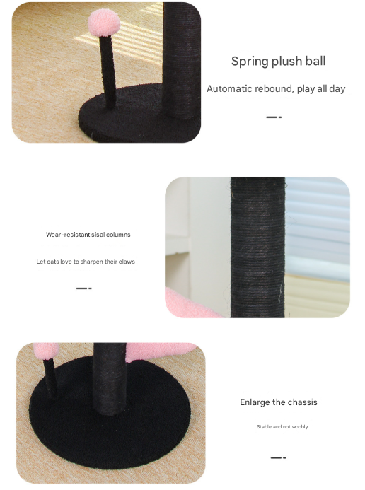 Red and Black Adorable Flower Cat Tree - Plush Perch, Sisal Scratching Post & Spring Ball Toy Tristar Online