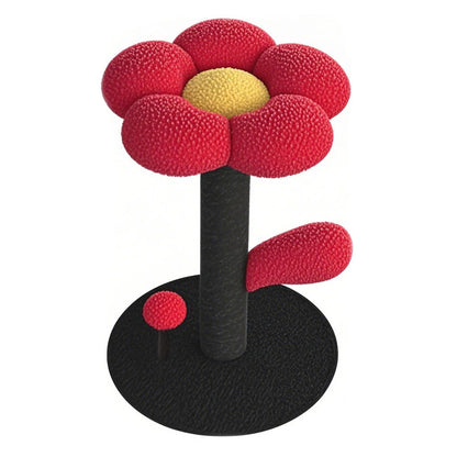 Red and Black Adorable Flower Cat Tree - Plush Perch, Sisal Scratching Post & Spring Ball Toy Tristar Online