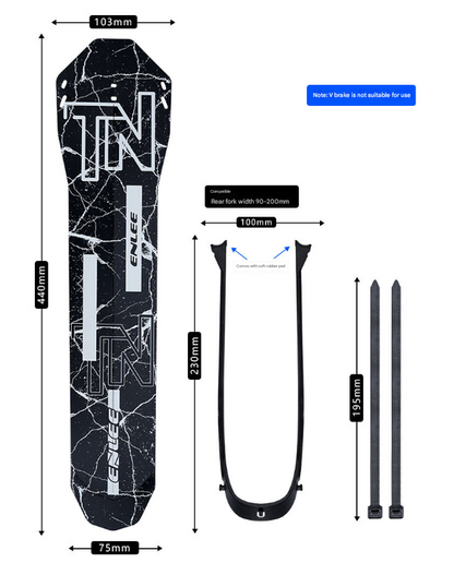 Style A Black Lightweight Bicycle Rear Mudguard - Adjustable PP5 Fender for MTB, Road & Folding Bikes (NOT for V-Brakes) Tristar Online