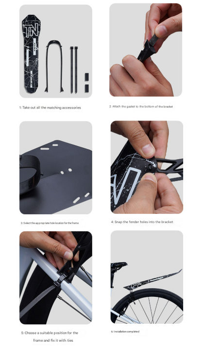 Style E Black Lightweight Bicycle Rear Mudguard - Adjustable PP5 Fender for MTB, Road & Folding Bikes (NOT for V-Brakes) Tristar Online