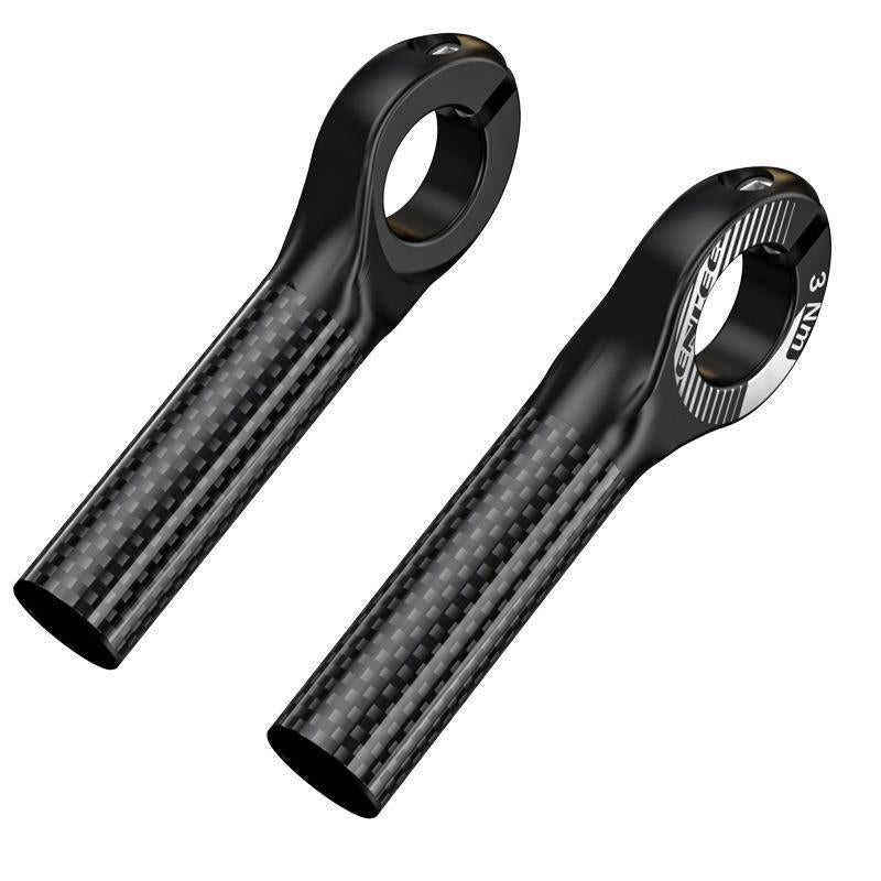 Black Ultralight Carbon Fiber Bicycle Bar Ends - Ergonomic Anti-Slip Grips for MTB & Hybrid Bikes (22.2mm) Tristar Online
