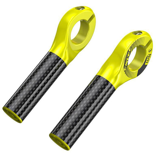 Black and Fluorescent Yellow Ultralight Carbon Fiber Bicycle Bar Ends - Ergonomic Anti-Slip Grips for MTB & Hybrid Bikes (22.2mm) Tristar Online