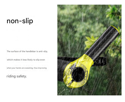 Black and Fluorescent Yellow Ultralight Carbon Fiber Bicycle Bar Ends - Ergonomic Anti-Slip Grips for MTB & Hybrid Bikes (22.2mm) Tristar Online