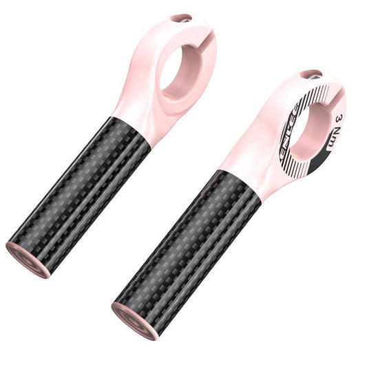 Black and Pink Ultralight Carbon Fiber Bicycle Bar Ends - Ergonomic Anti-Slip Grips for MTB & Hybrid Bikes (22.2mm) Tristar Online