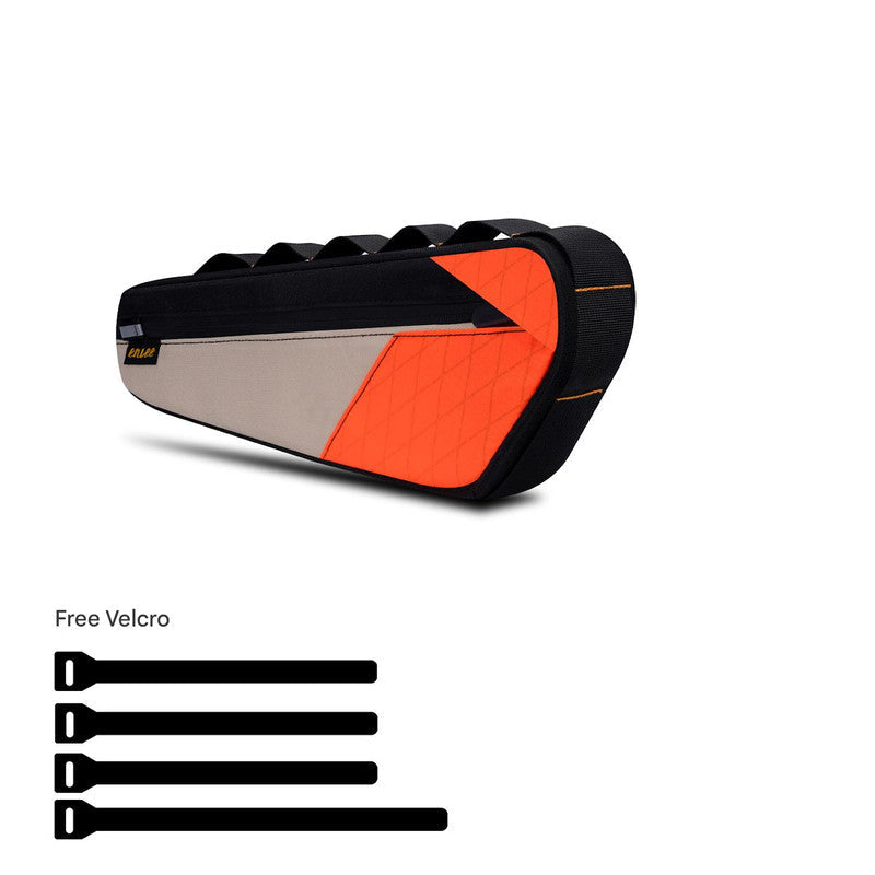 Black and Orange Waterproof Bicycle Frame Bag - 2.5L Slim Top Tube Storage Pouch for Cycling Essentials Tristar Online