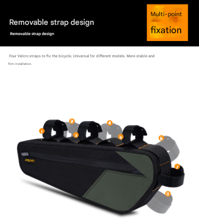 Black and Orange Waterproof Bicycle Frame Bag - 2.5L Slim Top Tube Storage Pouch for Cycling Essentials Tristar Online