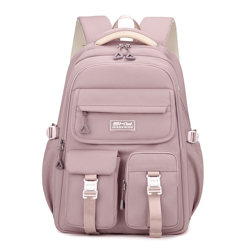 Light Purple Large Capacity Waterproof Student Backpack - Fits 15-Inch Laptop, Multi-Pocket Travel Daypack Tristar Online