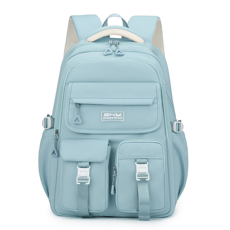 Light Blue Large Capacity Waterproof Student Backpack - Fits 15-Inch Laptop, Multi-Pocket Travel Daypack Tristar Online
