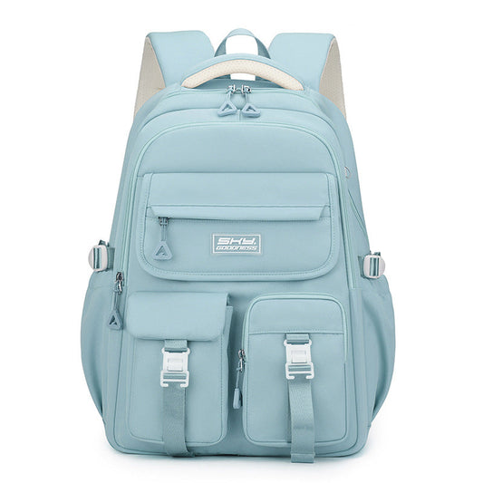 Light Blue Large Capacity Waterproof Student Backpack - Fits 15-Inch Laptop, Multi-Pocket Travel Daypack Tristar Online