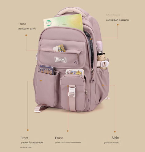 Light Blue Large Capacity Waterproof Student Backpack - Fits 15-Inch Laptop, Multi-Pocket Travel Daypack Tristar Online