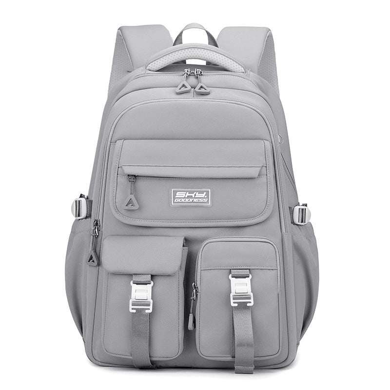 Grey Large Capacity Waterproof Student Backpack - Fits 15-Inch Laptop, Multi-Pocket Travel Daypack Tristar Online