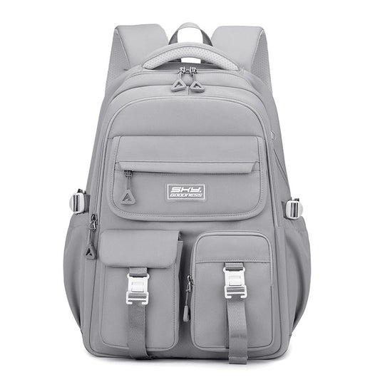 Grey Large Capacity Waterproof Student Backpack - Fits 15-Inch Laptop, Multi-Pocket Travel Daypack Tristar Online