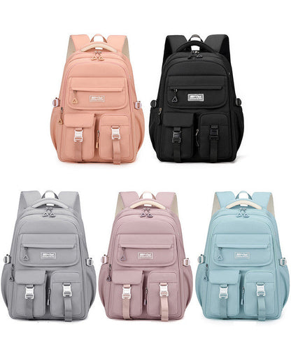 Pink Large Capacity Waterproof Student Backpack - Fits 15-Inch Laptop, Multi-Pocket Travel Daypack Tristar Online