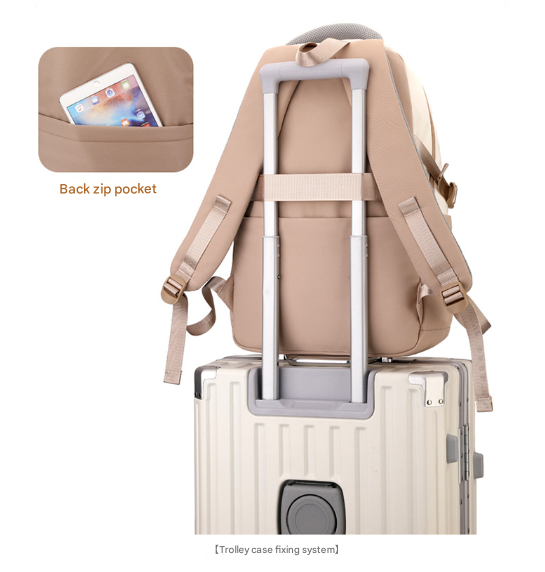 Brown and White Large Capacity Student Backpack - Durable Oxford Cloth School Bag with Laptop Compartment & Multiple Pockets Tristar Online