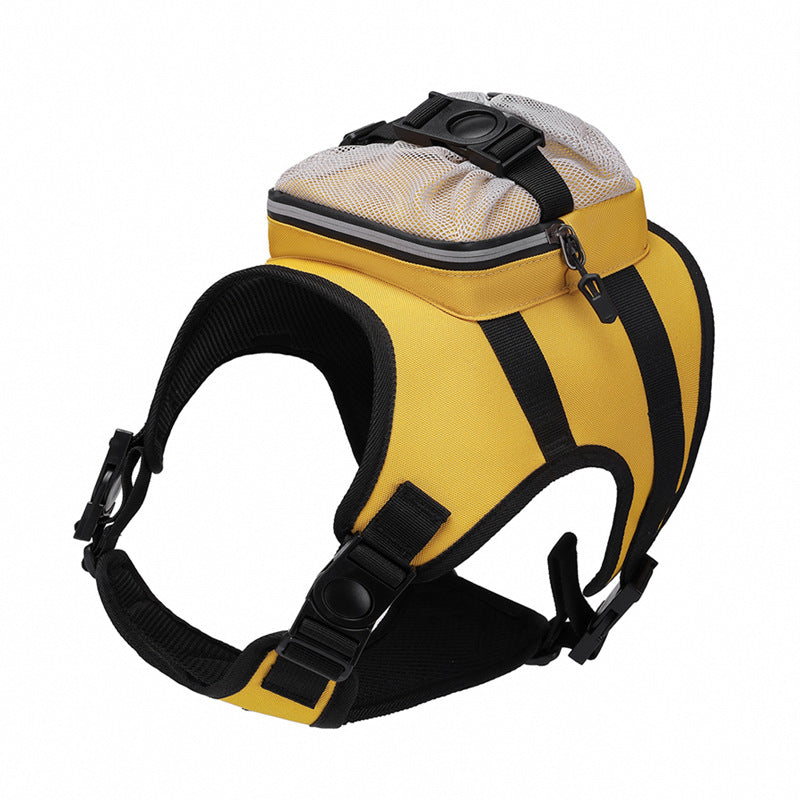 Size L Black and Yellow Ultimate Dog Harness Vest with Backpack - Padded, Reflective & Adjustable for Medium to Large Breeds Tristar Online